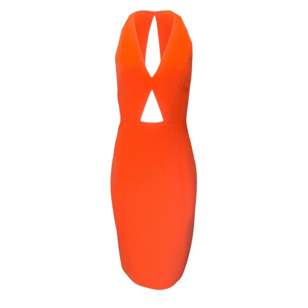Michael Kors Collection Stunning Wool Crepe Dress w Cutouts in Orange - size 2
